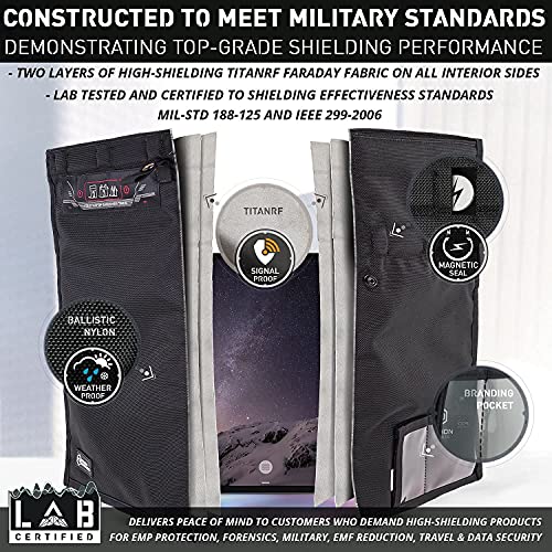 Mission Darkness NeoLok Non-Window Faraday Bag for Tablets: Secure Magnetic Closure, Data Security, Law Enforcement & Mi