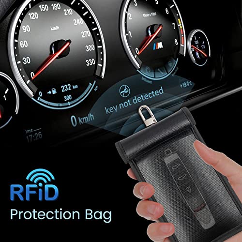 Large 4 Pack Faraday Bags for Laptops & Tablets & Phones & Car Keys | RFID Signal Blocker EMP Bag 4 Pack Large for Go D