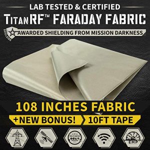 Mission Darkness TitanRF Faraday Fabric Kit + Military Grade Conductive Material Blocks RF Signals, WiFi, Cell, Bluetoot