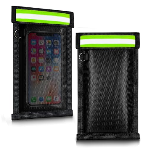 Faraday Bags for Phone and Car Keys Signal Blocking Pouch Anti-Theft Cage Fireproof Waterproof 2 Pack