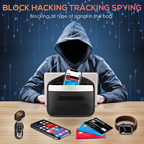 2 Pack Faraday Bags for Phone and Car Keys, Anti Theft Car Protection, Signal Blocking Key Pouch