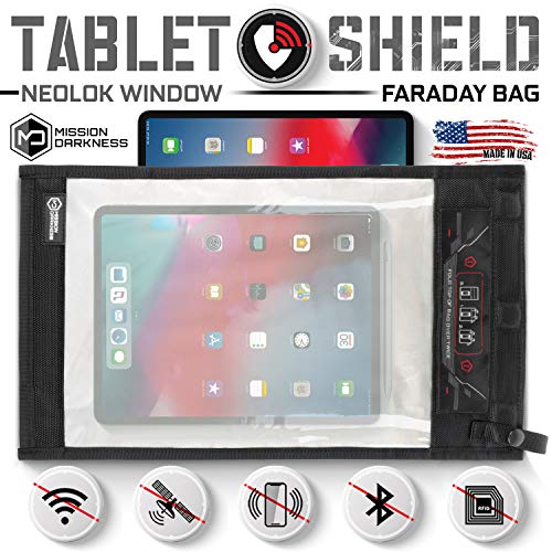 Mission Darkness NeoLok Window Faraday Bag for Tablets: Secure Magnetic Closure & Transparent Window - Data Security for