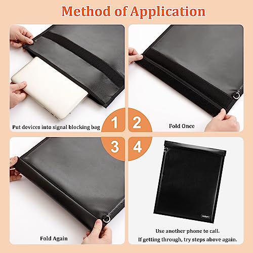 4 Pack Faraday Bags for Laptops & Tablets & Radio & Car Keys | Faraday Cage 4 Pack RFID Bag for Electronics Protection