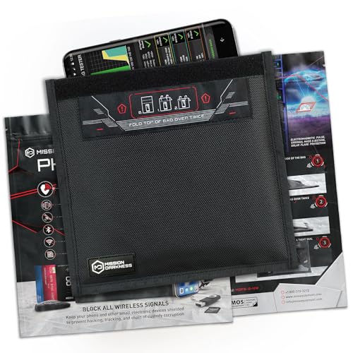 Mission Darkness Non-Window Faraday Bag for Phones: Signal Blocking, EMP CME Protection, Device Shielding for Law Enforc