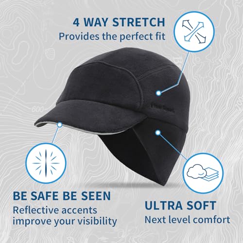 TrailHeads Fleece Reflective Winter Hat for Women Workouts