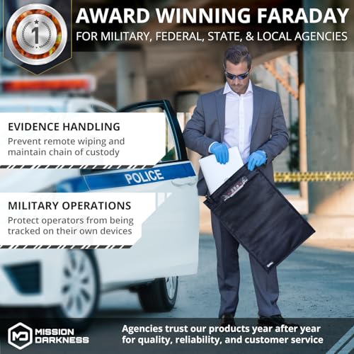 Mission Darkness NeoLok Non-Window Faraday Bag for Laptops: Secure Magnetic Closure, Law Enforcement & Military Device S