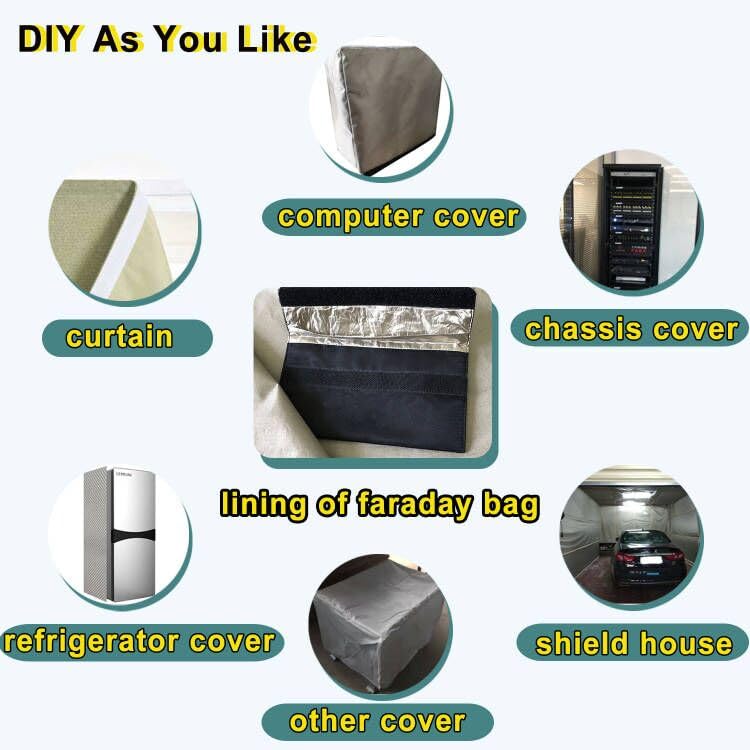 Farday Fabric Military Grade Wireless Shield Material for Radiation Reduction and Signal Blocking | Farday Cage DIY Far