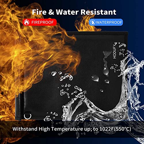 Faraday Bag for Laptops & Tablets, Fireproof & Waterproof Key Fob Signal Blocker - 2 Pack - Black Faraday Key Fob Protec