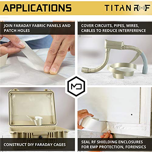 Mission Darkness TitanRF High-Shielding Faraday Tape Roll for RF Enclosures and Fabric Sheets Mission Darkness TitanRF