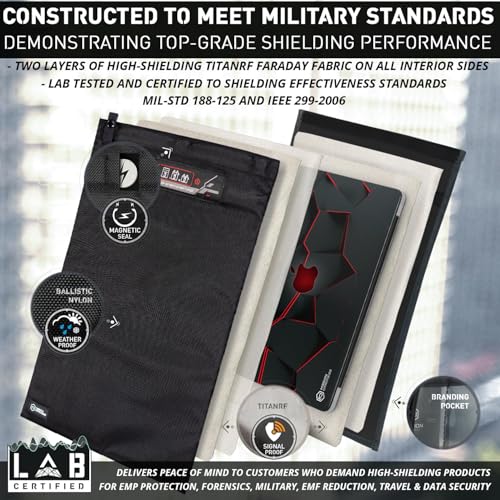 Mission Darkness NeoLok Non-Window Faraday Bag for Laptops: Secure Magnetic Closure, Law Enforcement & Military Device S