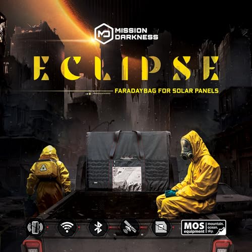 Mission Darkness Eclipse Faraday Bag - Military-Grade EMP, CME & RF Shielding for Solar Flare Protection - Preppers & Pe