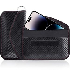 Faraday Pouch for Car Keys Anti-Theft Signal Blocking Key Fob Holder (2 Pack) | Car RFID Signal Blocking Faraday Bag fo
