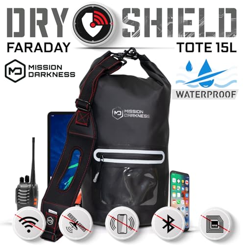 Mission Darkness Dry Shield Faraday Tote 15L - Signal Blocking, Anti-Tracking, & Data Privacy for Electronic Devices |