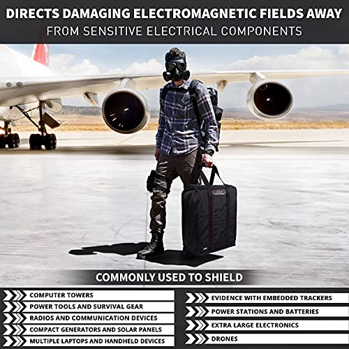 Mission Darkness T10 Faraday Bag for Computer Towers & XL Electronics – Military-Grade RF Signal Blocking & EMP & CME Pr