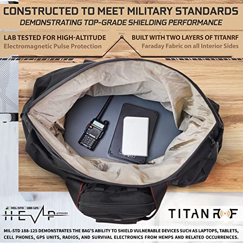 Mission Darkness X2 Faraday Duffel Bag + Detachable MOLLE Faraday Pouch // Military-Grade RF Shielding for Large Electro