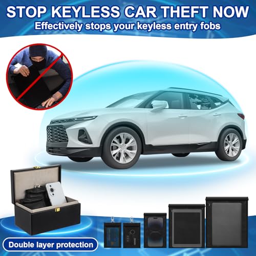 8 Pack Faraday Cages for Car Keys, Laptops, Tablets, Phones: Fireproof and Waterproof Faraday Key Protector Large Farada
