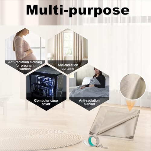 Faraday Fabric with Blockable RF Signals for Signal Blockage Suitable for Cell Phones, Computers, and Electronics - 43"