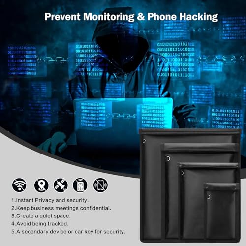 4 Pack Fireproof and Water Resistant Faraday Bags for Phones, Laptops & Tablets & Car Keys 4 Pack Large Fireproof and