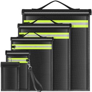 5 Pack EMP Proof Faraday Bags for Laptops Tablets Phones Car Keys | EMP Bags Faraday Pouch with Handle Reflective Strip