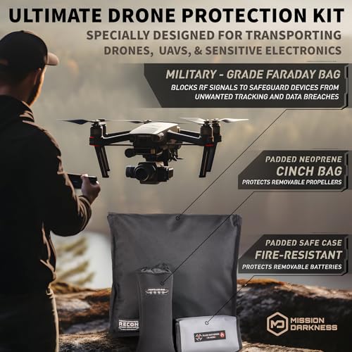 Mission Darkness Recon Faraday Drone Shield - Military-Grade RF Shielding for Drones & UAVs Electronics Mobile Devices -
