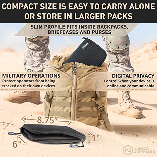 Mission Darkness Mojave Faraday Phone Bag - Signal-Blocking, Anti-Tracking, Anti-Hacking Travel Case Mission Darkness