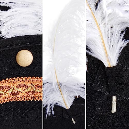 Juvale Adult Black Tricorn Pirate Hat with Feather for Halloween Outfit Juvale Adult Black Pirate Hat for Colonial Revol