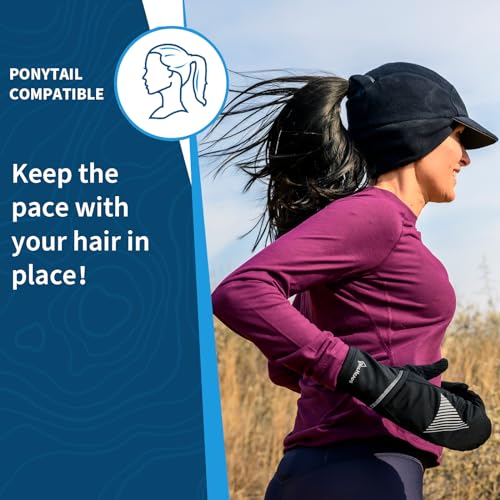 TrailHeads Fleece Reflective Winter Hat for Women Workouts