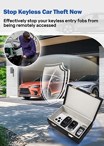 Samfolk Faraday Box & 2 Pack Faraday Bag for Car Keys Keyless Entry Anti Theft Signal Blocking Cage | Samfolk Faraday K