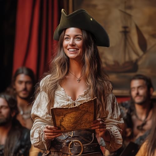 Homelex Adult Pirate Hat for Women during Halloween | Colonial Tricon Hat for Women Performance during Halloween Costum