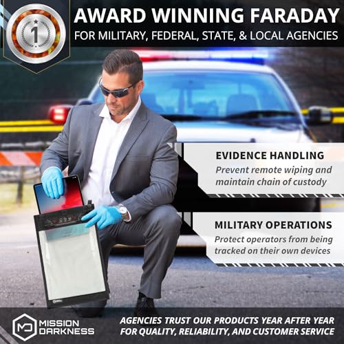 Mission Darkness NeoLok Window Faraday Bag for Tablets: Secure Magnetic Closure & Transparent Window - Data Security for