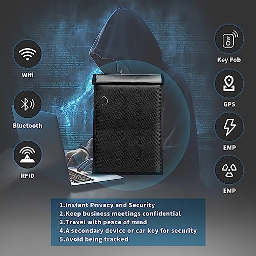 Faraday Bags for Phones 4 Pack, Waterproof & Fireproof 2000℉, RFID Blocking Phone Signal Blocker Bag | Faraday Bags for