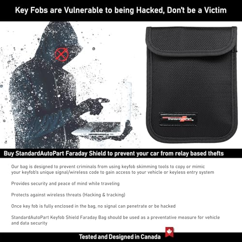 StandardAutoPart Faraday Bag for Car Keys – Anti-Theft Key Fob Pouch with RFID Signal Blocker - Protects Against Car Hac