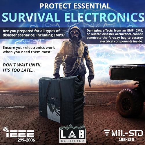 Mission Darkness Eclipse Faraday Bag - Military-Grade EMP, CME & RF Shielding for Solar Flare Protection - Preppers & Pe