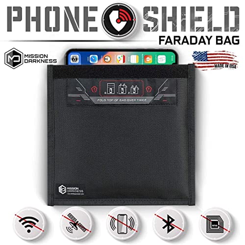Mission Darkness RF Shielding Faraday Bag for Phone and Laptop Anti-Tracking Hacking Spying Mission Darkness EMF Reduc