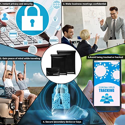 Faraday Bags Fire Water Resistant Block Signals 3 Pack Effective Against Hacking Tracking Suitable for Laptops Phones (3