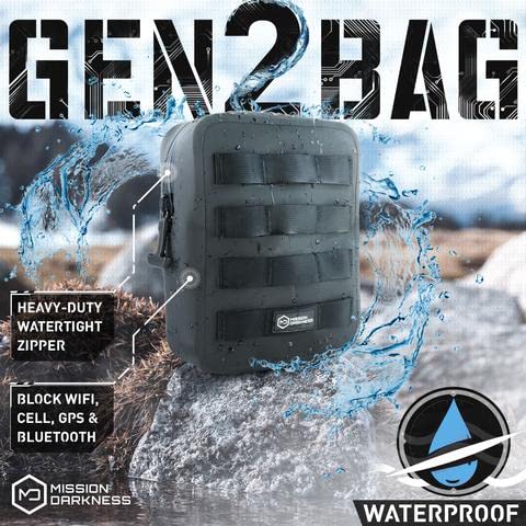 Mission Darkness Dry Shield MOLLE Faraday Pouch (2nd Gen) - Waterproof & Submergible, Signal Blocking, Data Privacy