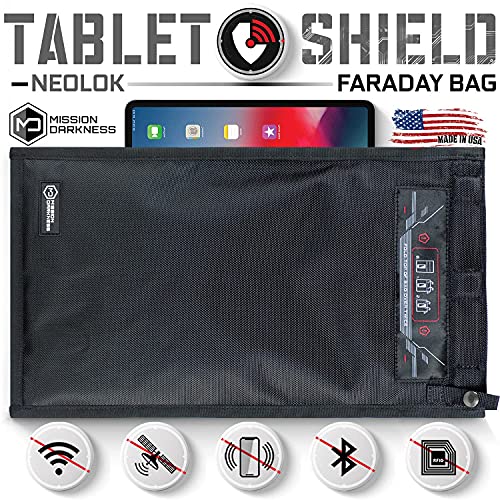 Mission Darkness NeoLok Non-Window Faraday Bag for Tablets: Secure Magnetic Closure, Data Security, Law Enforcement & Mi
