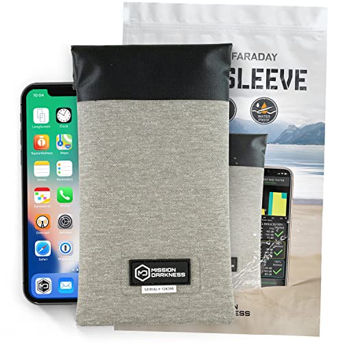 Mission Darkness Dry Shield Faraday Phone Sleeve for Phone Protection, Signal Blocking, Anti-Tracking // Slim Waterproof