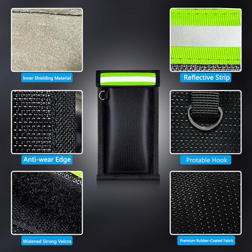 Faraday Bags for Phone and Car Keys Signal Blocking Pouch Anti-Theft Cage Fireproof Waterproof 2 Pack