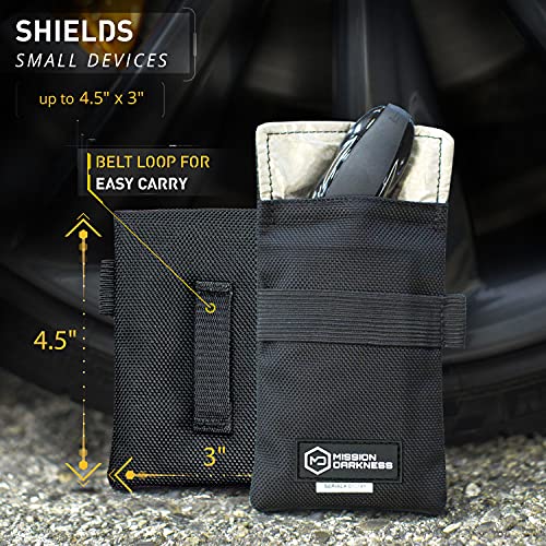 Mission Darkness Phone & Keyfob Faraday Bag Bundle - RF Shielding, Anti-Tracking & Hacking, EMP Protection (2-Pack) Mi