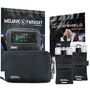 Mission Darkness 2-Pack Mojave Faraday Phone Bag & Keyfob Shield - RF Shielding, Anti-Tracking & Hacking, EMF Reduction,