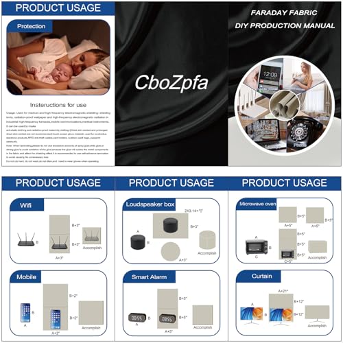 Faraday Fabric 43”x129” 314" L Tape Military Grade Protection for EMF EMP EMP Shield | Military Grade Faraday Cloth 43”