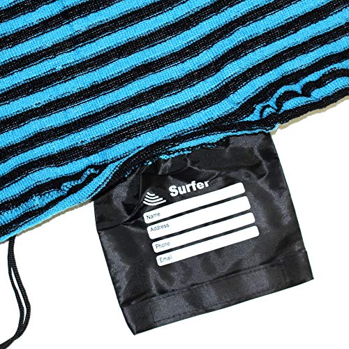 Tidal Wake TAG-IT Pointed Nose Surf & Wake Board Sock Bag for Men and Women with Built-in Name Tag, 52-53" Long,Personal
