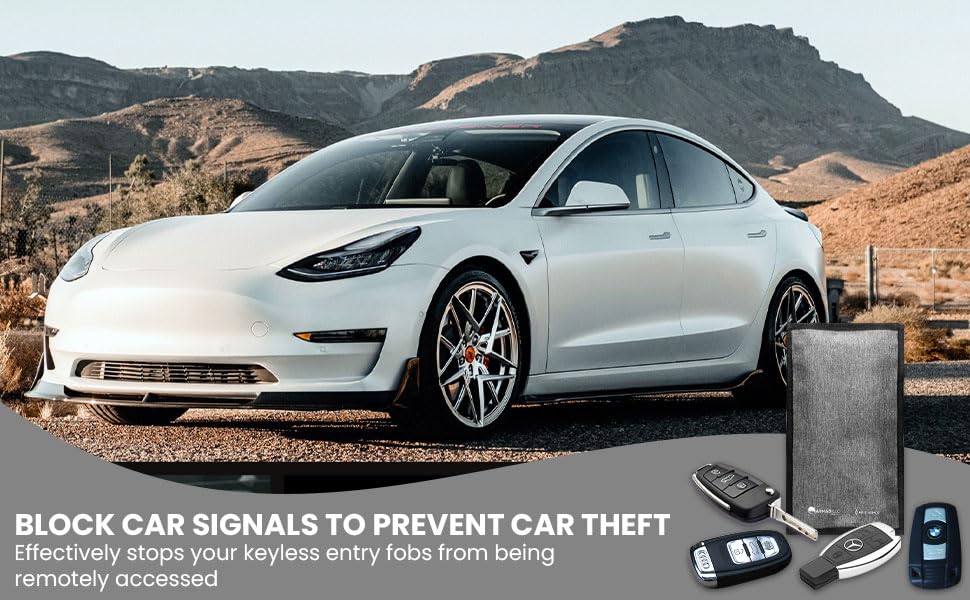 Faraday Bag for Cell Phone & Key Fob - RFID Signal Blocking Pouch - Anti-Tracking Protection for Phones and Car Keys Far